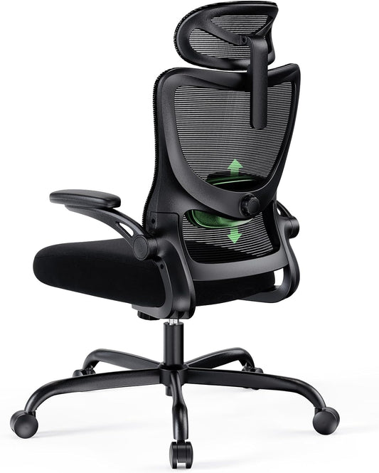 Ergonomische Bureaustoel – Bureaustoel met Lendensteun – Gamingstoel – Werkstoel – Computestoel – Verstelbare Lendensteun en 2D-Hoofdsteun – Ademend Mesh Met Dik Schuimzitting