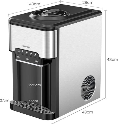 3-in-1 Waterdispenser – Ijsmachine – IJsblokjesmaker – Warmwaterdispenser – Koudwaterdispenser – Snel IJs in 10 Minuten – 3 Liter Waterreservoir