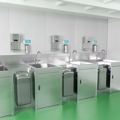 anydry 2005H Handdroger, Commerciële Elektrische Handdroger, met HEPA-filter, Super Krachtig, 7-10 Seconden om te Drogen, 1750-2050W (Zilver)