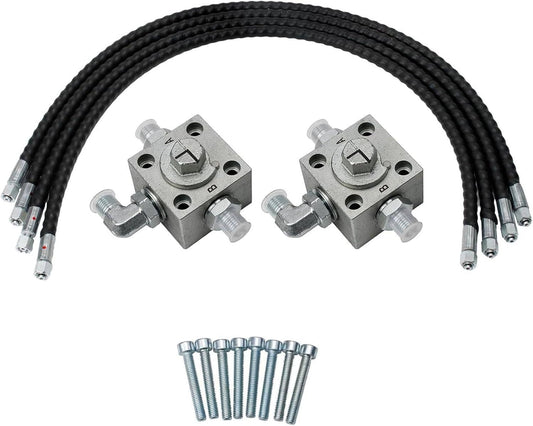 2 Diverter Kleppen Graafmachine voor 1-2 Ton Chinese Mini-graafmachine, Hydraulische Diverter Kleppen Mini-graafmachine-bevestigingen met 31in Flexibele Slangen Passen M14 Slang