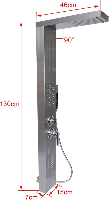 Multifunctioneel Douchepaneel – Douchepaneel – Douchekolom – Regendouche – Massagejets – Roestvrij Staal – 150 cm Handdoucheslang