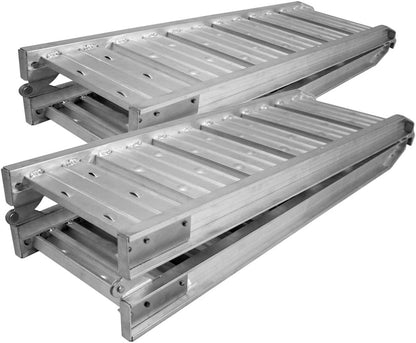 2x oprijplaten aluminium - 182cm 400kg - oprijplaat motoroprijplaat oprijsteun opvouwbaar