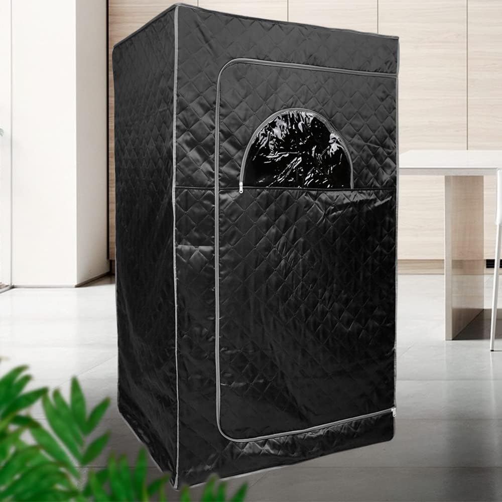 Draagbare Stoomsauna – Mini Sauna – Mobiele Sauna – Home Spa Sauna – Gezonde Sauna – Inklapbaar Design – 1000W Stoomgenerator met Timerfunctie (Zwart, 100 x 80 x 170 cm) - QUORE
