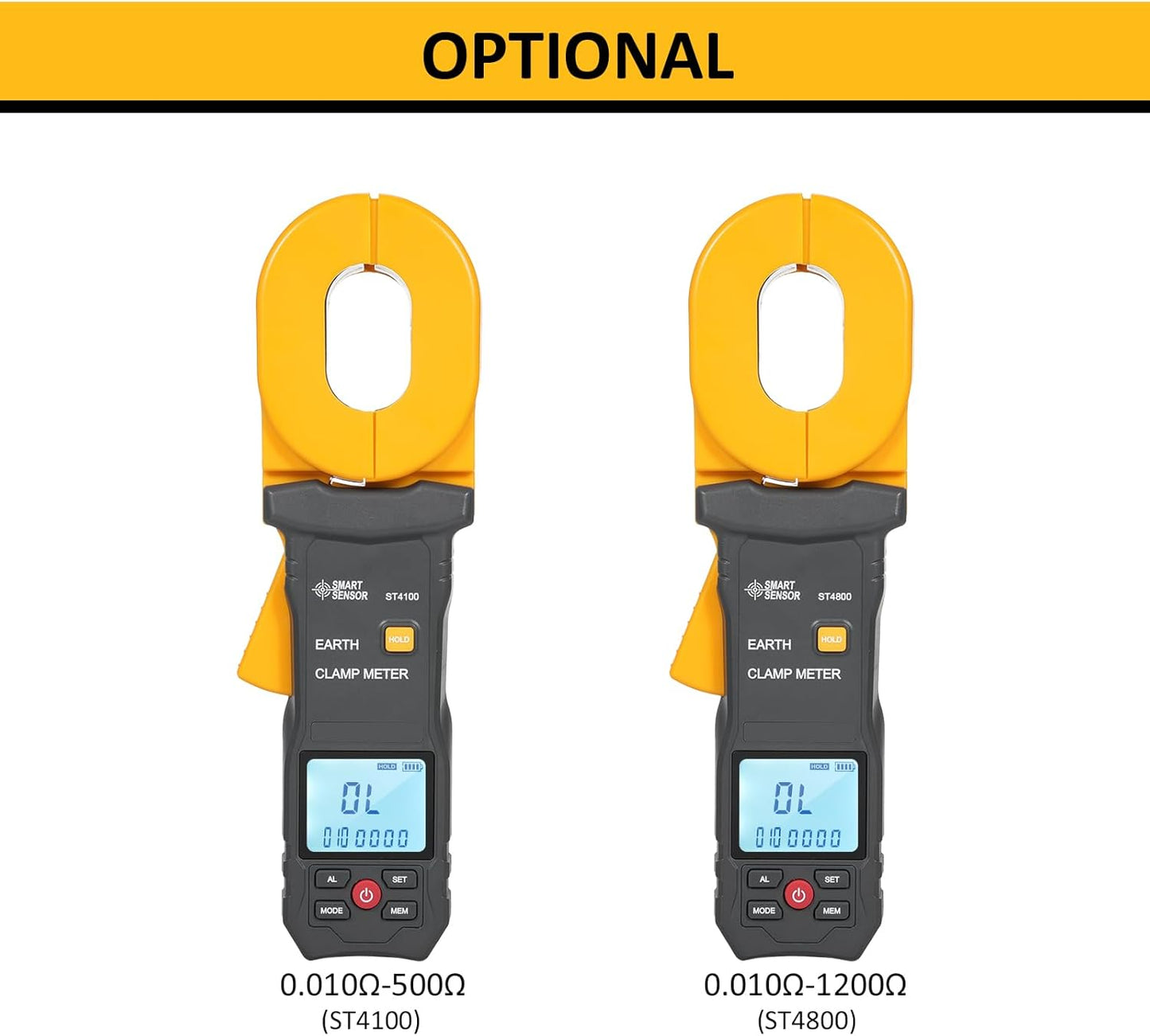 Aardingsweerstandstester – Aardweerstandsmeter – Digitale Tangmeter – Stroomtang – Ampèremeter – 0,01-500 Ω Bereik – Opslag Voor 500 Meetresultaten