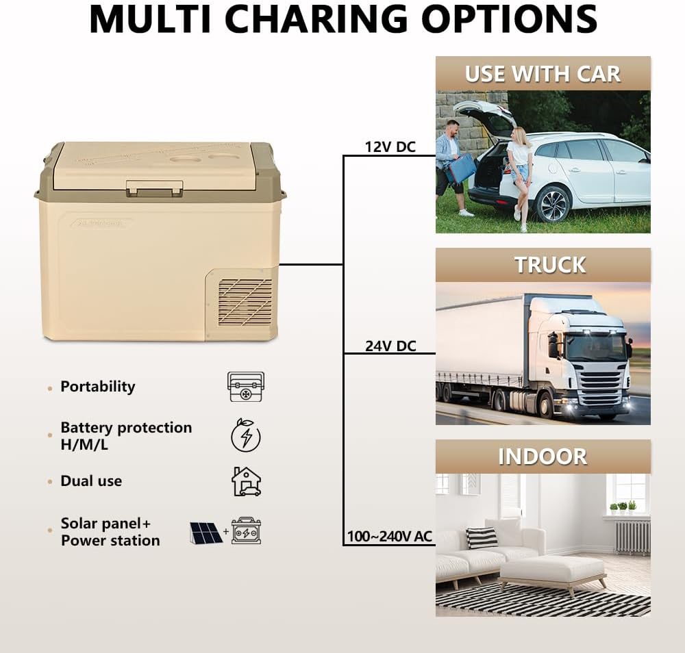 Alpicool GE30 30L elektrische compressor Koelbox/vriesbox, Mini koelkast 12/24 V en 230 V, Autokoelkast voor auto, vrachtwagen
