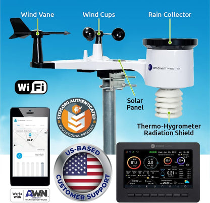 Ambient Weather WS-2000 Smart Weerstation met WiFi Remote Monitoring en Waarschuwingen