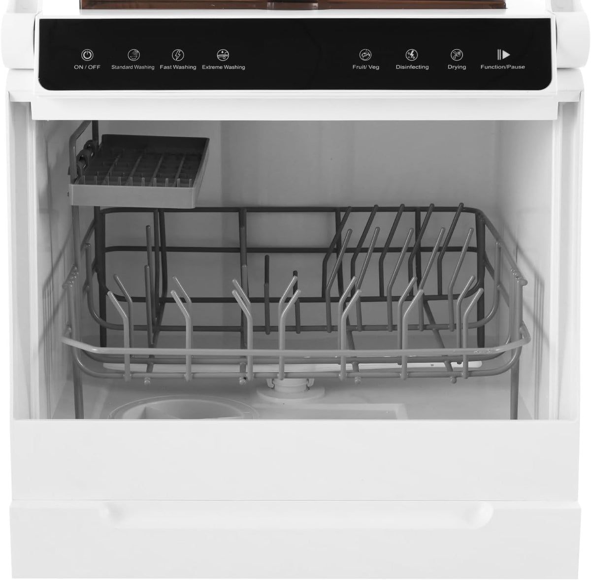 Mini-vaatwasser, tafelvaatwasser, 6 programma's, 5 liter tank, vaatwasser, klein, 360° reinigingsafdekking, voor woningen, slaapzalen, boten en kampeerders, wit