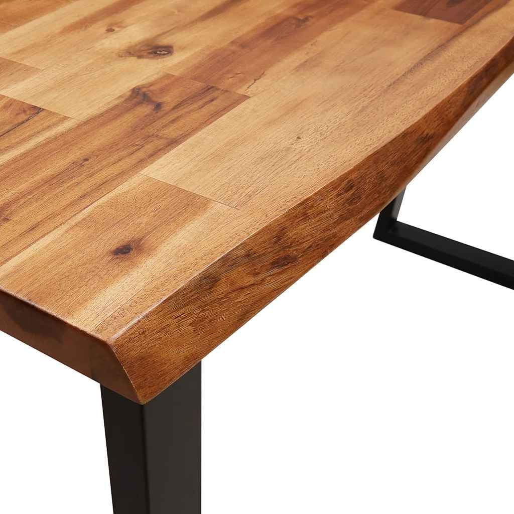 vidaXL Wall table with natural edge 140x40x80 cm solid acacia wood