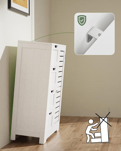 Mondeer Vloerkast voor badkamer, woonkamer, keuken, hal, 56 x 30 x 83 cm, wit