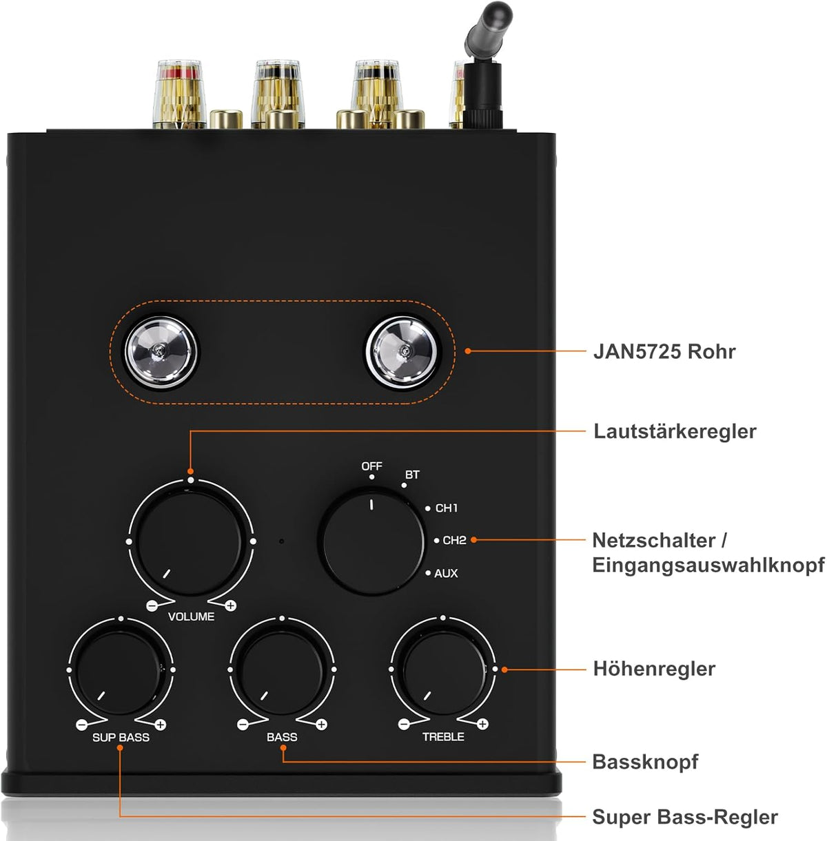 Douk Audio T6 PRO Bluetooth buisversterker: 300 W x2 TPA3255 2-kanaals stereo versterker - dual VU-meter & super bas - voor thuisbioscoop- en hifi-systemen (zwart)