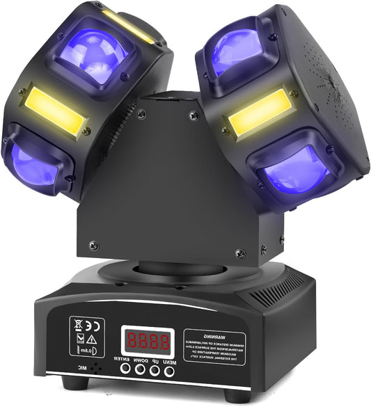 Moving Head LED Stage Light – Discolamp – Partyverlichting – DJ Licht – Podiumlicht – 120W RGBW LED + Stroboscoop – DMX512 Muzieksynchronisatie