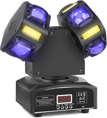 Moving Head 120W LED Podium Licht, RGBW Beam Strobe Disco Party Light met DMX512, DJ Bar Club Kerstverlichting voor feesten en evenementen