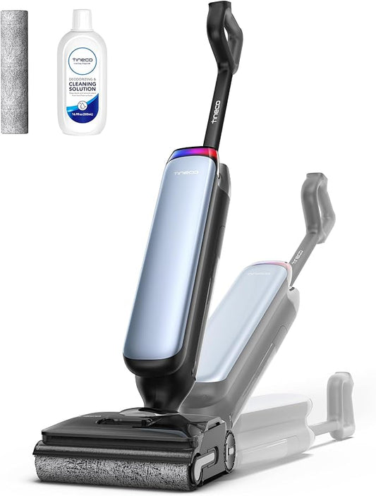 Tineco Floor One S7 Artist Cordless Stick Vacuum Cleaner, Powerful Suction 22 kPa, Cleaning with Two Edges, 50 Minutes Running Time, 180° Flat, Up to 85°C, Anti-Tangle Design - QUORE