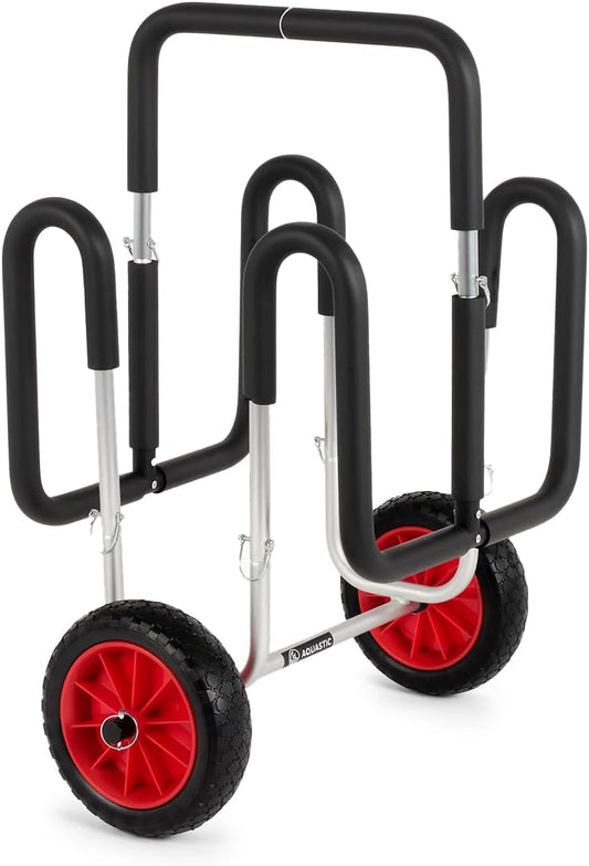 AQUASTIC SUP en paddleboarding trolley | transport van 2 SUP-boards | lichtgewicht aluminium constructie draagkracht 60 kg | onderhoudsvrije 10 inch wielen | eenvoudige montage | krasbescherming