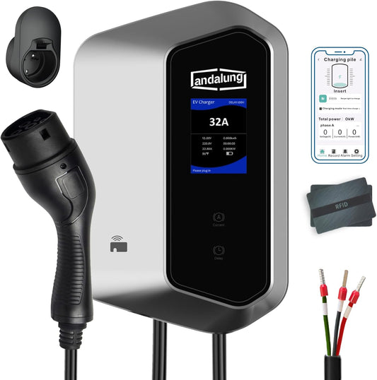 EV-oplader – Elektrische Autolader – Draagbare Laadkabel – Thuislader – Laadstation – 7 kW Enkelfasig – 10 Meter Kabel