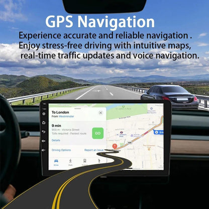 Autoradio – Navigatiesysteem – Multimedia Speler – Inbouwradio – Auto Dashboard Unit – 9 Inch HD Touchscreen – Draadloze Carplay & Android Auto – Achteruitrijcamera Met Nachtzicht