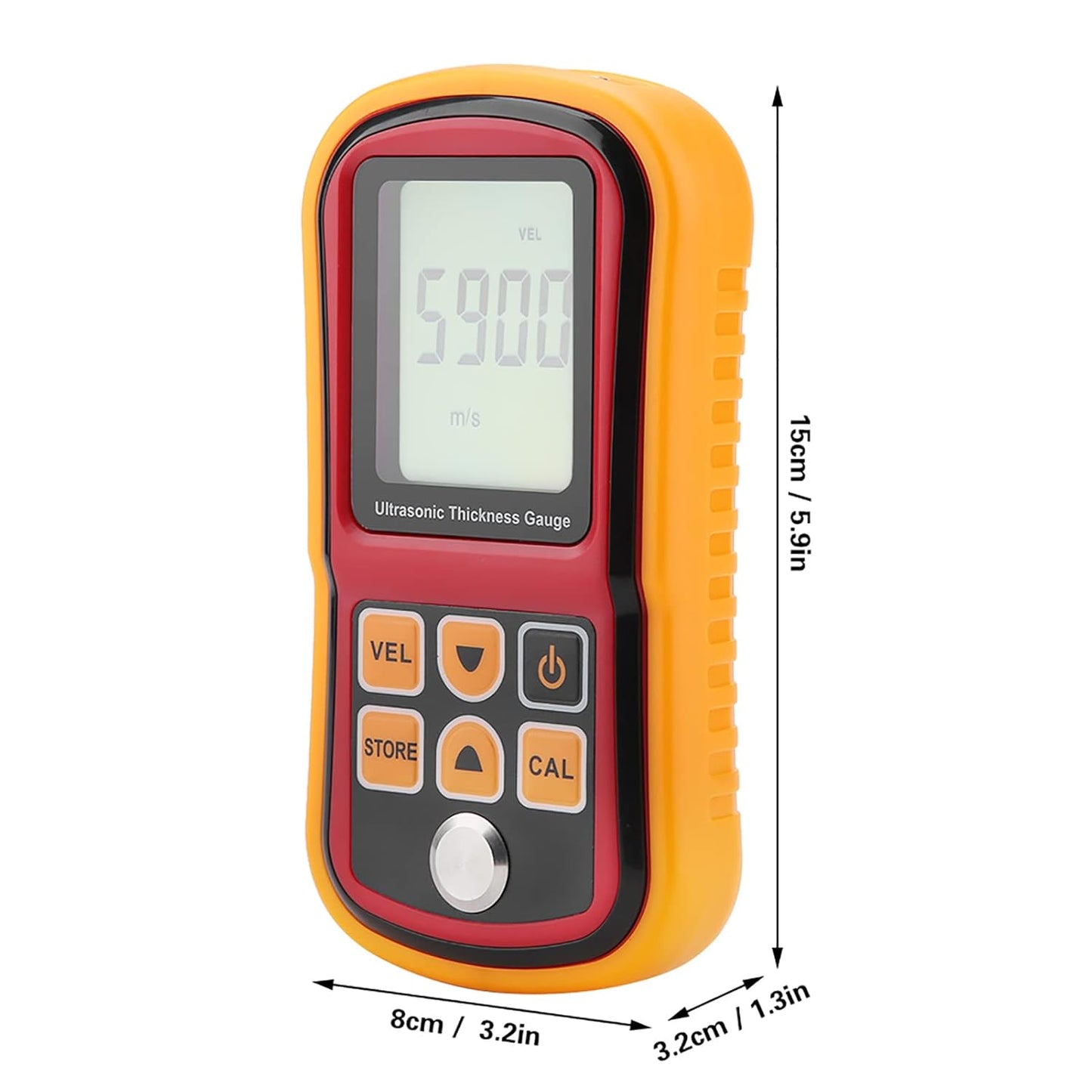 Thickness Meter, GM100 Digitale Ultrasone Diktemeter 1,2-300 Mm Staalbreedte, Laagdiktemeter, LCD-Scherm Met Vier Cijfers En 0,01 Mm Resolutie