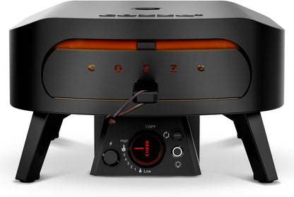 Cozze® 13" Rotate Gas Pizzaoven Black Edition - Roterende cordieriet pizzasteen Ø34,5 cm, 6 kW, deur inbegrepen, 30 mbar