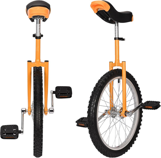 uyoyous Eenwieler 20 inch eenwieler balanstraining eenwielstandaard in hoogte verstelbaar robuust voor volwassenen kinderen outdoor sporten, geel, uniseks