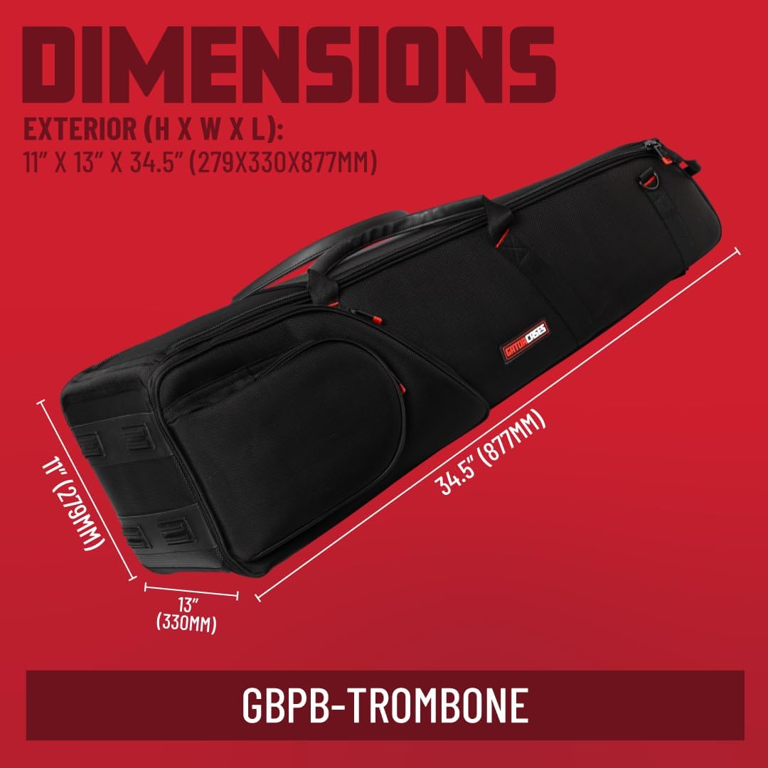 Gator Cases Allegro Series Pro gigbag voor trombones met en zonder kwartventiel, zwart (GBPB-TROMBONE)