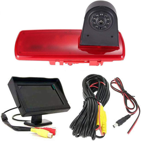 HD Transporter parkeerhulp, remlicht, achteruitrijcamera met instelbare hoek, vervanging voor Fiat Talento box/Opel Vauxhall Vivaro/Renault Trafic/Nissan NV300 (achteruitrijcamera + 4,3 inch monitor)