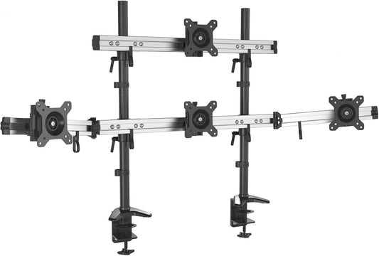 HFTEK MP234C-N bureaustandaard voor vier 15 inch - 27 inch monitor monitor met VESA 75/100