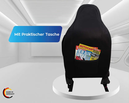 BREMER SITZBEZÜGE Autostoelhoezen voor piloten, compatibel met VW Golf 5, bestuurder en passagier vanaf 2003-2009, autostoelhoezen, set van 2, zwart