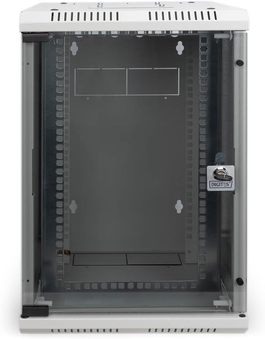 DIGITUS Netwerkkast 10“ / 19” - Wandmontage - 10 inch (10 HE horizontaal) of 19 inch (5 HE verticaal) - Grijs