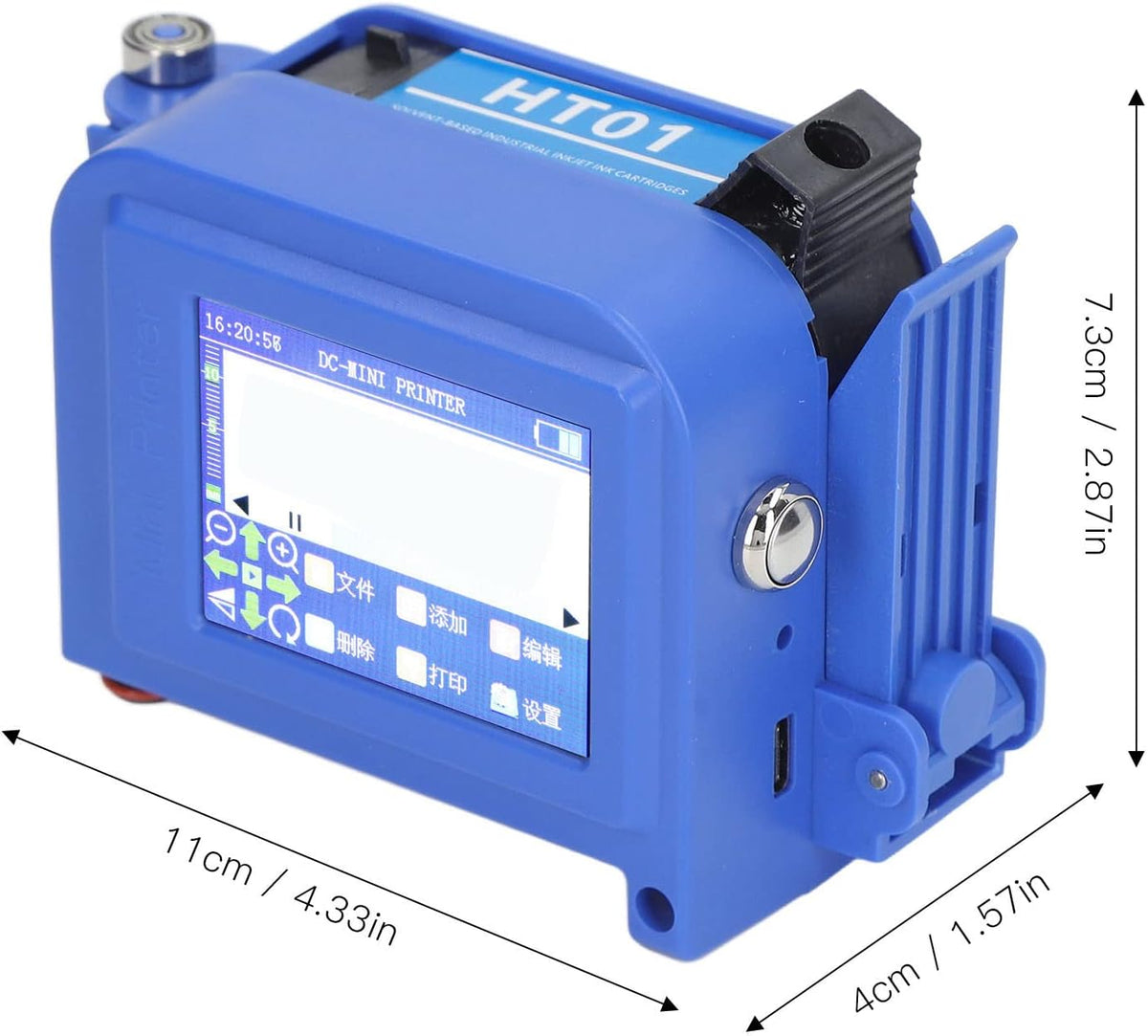 Inkjetprinter, 25W 4-core CPU USB-contact Opladen HD LED-aanraakscherm Draagbare Inkjetprinter 100-240V Betrouwbare Prestaties voor Kunststof voor (EU-stekker)