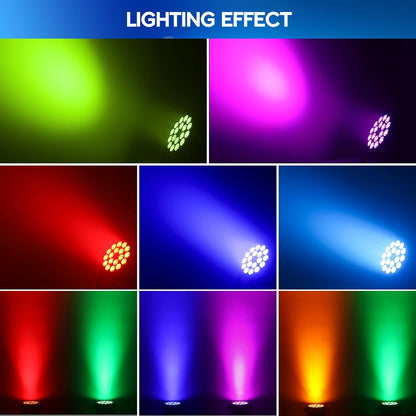 BETOPPER 6-in-1 led-projector, 18 x 18 W, RGB, vijl, amber, UV, scene licht, stroboscoop/wash, podiumverlichting, DMX 7/11CH DJ avondlichtspel, voor feest, bar, bruiloft, festival (1 stuk)