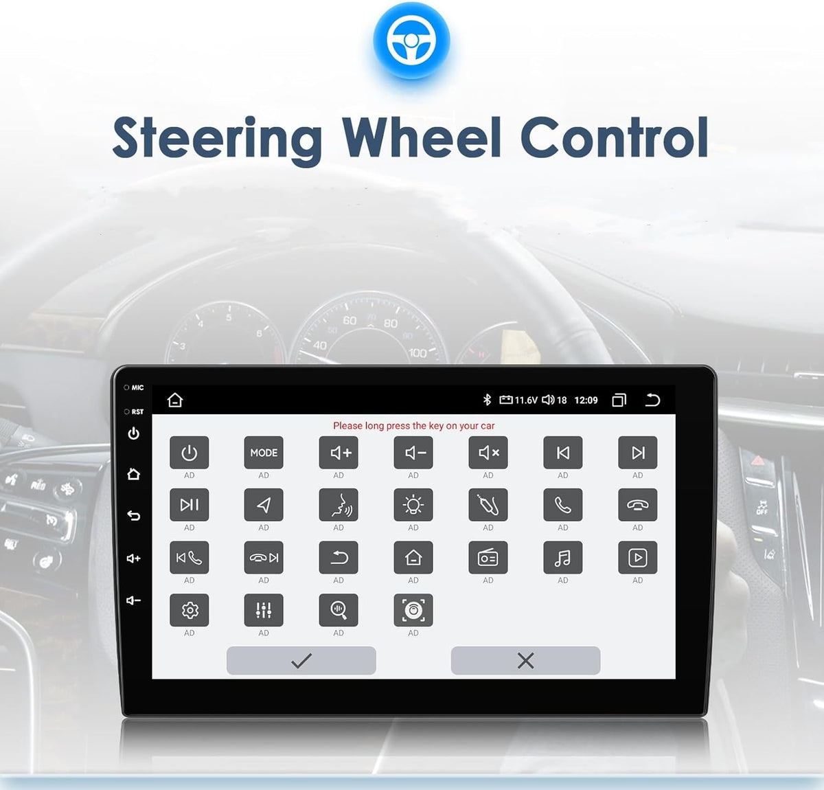 Ossuret Autoradio voor Renault Kangoo (2009-2018), 9 Inch Android 13 Aanraakscherm 2+32GB GPS Navigatie met Carplay Android Auto WiFi Bluetooth Stuurwielbediening DSP USB