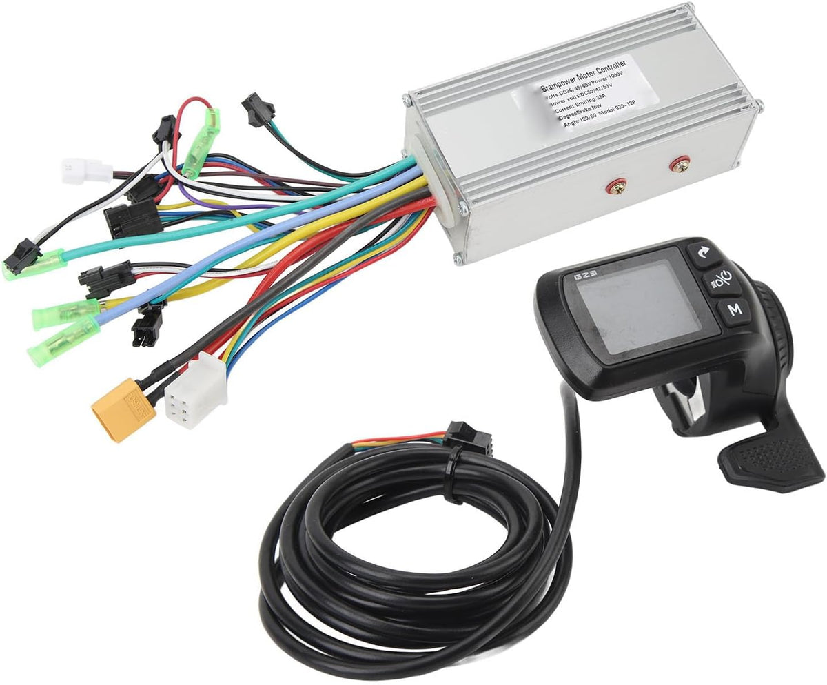 Motor Borstelloze Controllerkit, 36V 48V 60V 1000W 38A 3-modus Sinuscontroller met Waterdicht Paneel, voor Vervanging van Elektrische Fietsen