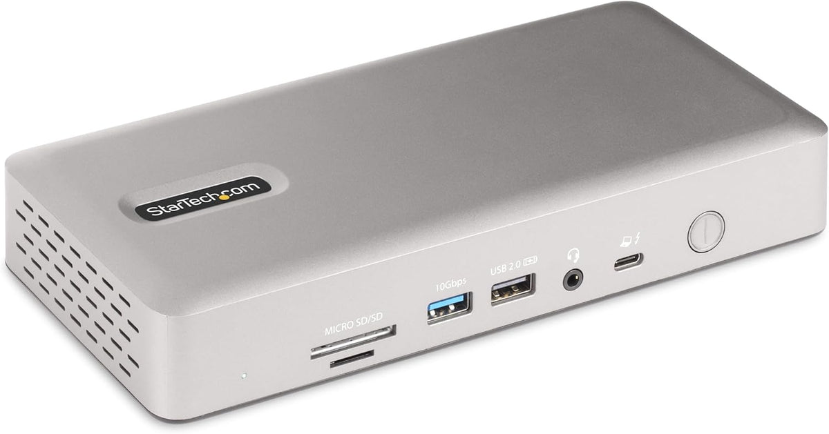 StarTech.com Universeel USB4 & Thunderbolt 4 Docking Station, Quad Display op Windows, Dual Display op MacBook, HDMI DP Dock met 98W Laptop Charging