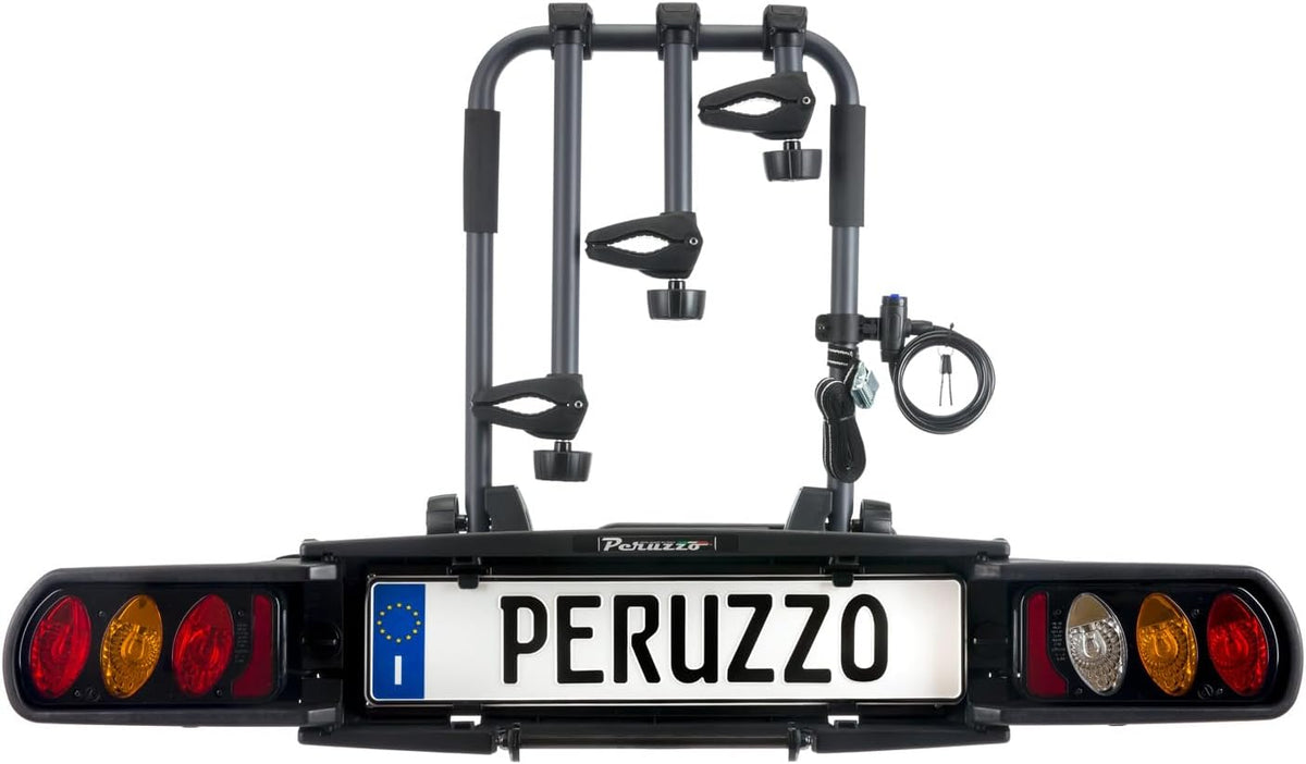 Peruzzo Pure Instinct Tow Ball Fietsdrager, Houtskoolgrijs, 3 Fietsen