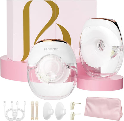 K8 Dubbele Elektrische Handsfree Borstkolf, Ultradun En Handsfree, 3 Standen En 8 Niveaus, Draagbare En Superstille Borstkolf Voor Discreet Kolven (Wit 2 Stuks)