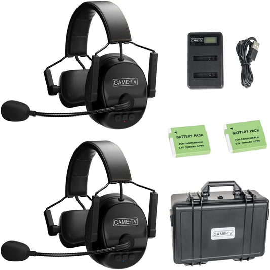 Came-TV Kuminik8 Draadloze intercomheadsetsysteem met ruisonderdrukking, 450 m teamcommunicatie, groepsgesprek, nul vertraging dempingsfunctie, enkel-oorheadset, filmproductie, sportevenement, 2