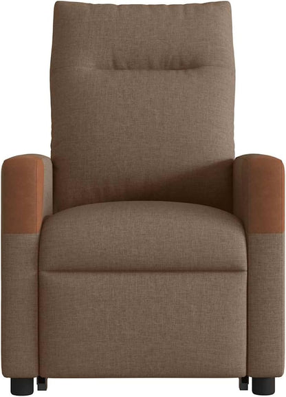 Relaxstoel – Relaxfauteuil – TV Stoel – Ligstoel – Sta-Op Stoel – Elektrische Sta-Op Hulp – Verstelbare Rugleuning en Voetensteun – Bruine Stof