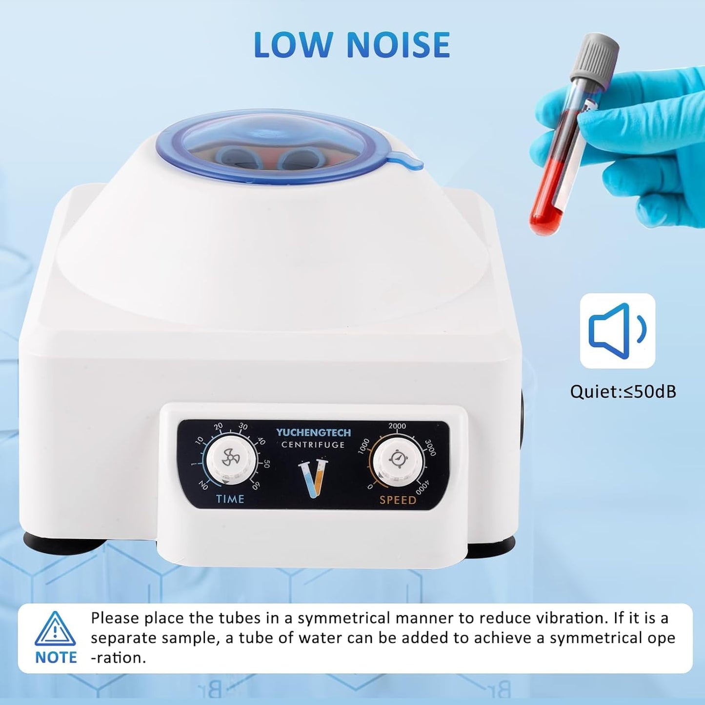 Laboratoriumcentrifuge – Tafelcentrifuge – Labcentrifuge – Lage Snelheid Centrifuge – Plasmacentrifuge – Instelbare Snelheid 0-4000 Rpm – Timer 0-60 Min