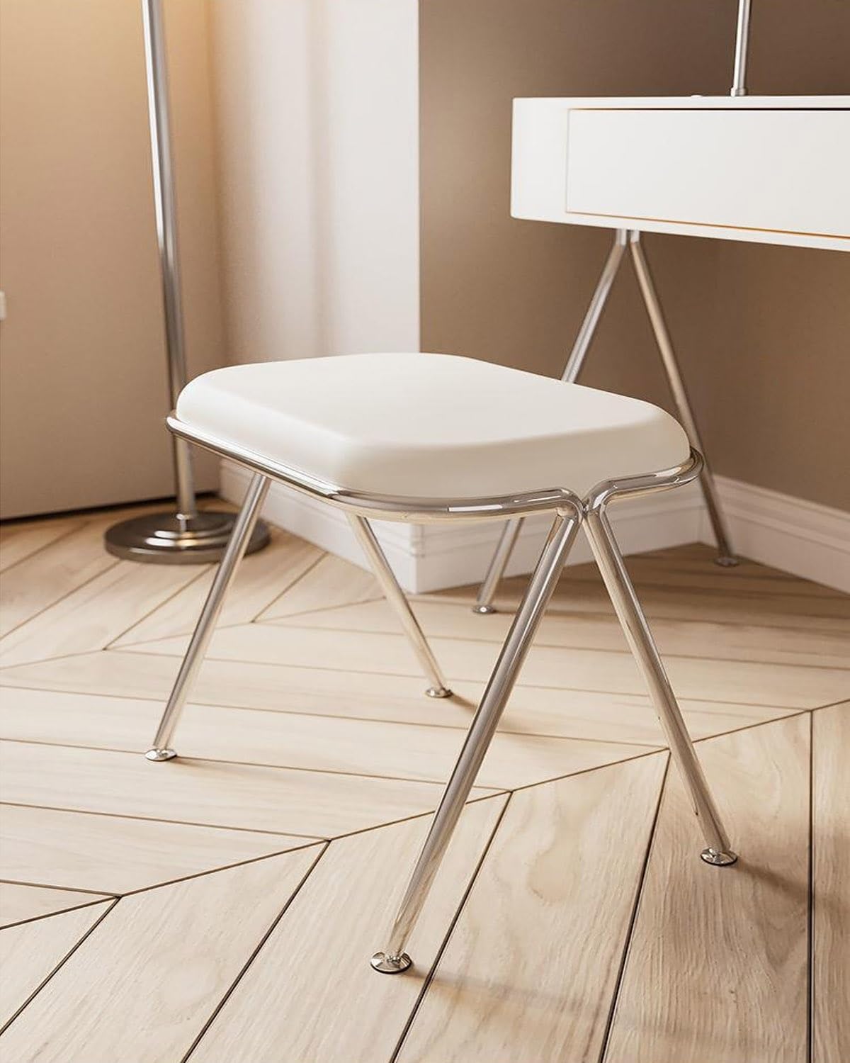 Kaptafel – Make-up Tafel – Ijdelheid – Make-up Bureau – Dressoir – Beige Kleur – Compact 80x40x75 cm – Eenvoudige Montage – Onderhoudsvriendelijk Gladde Oppervlak