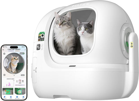 Kattenbak – Kattentoilet – Zelfreinigende Kattenbak – Automatische Kattenbak – Extra Ruime Ingang – AI Camera Met Gezondheidsmonitoring - QUORE