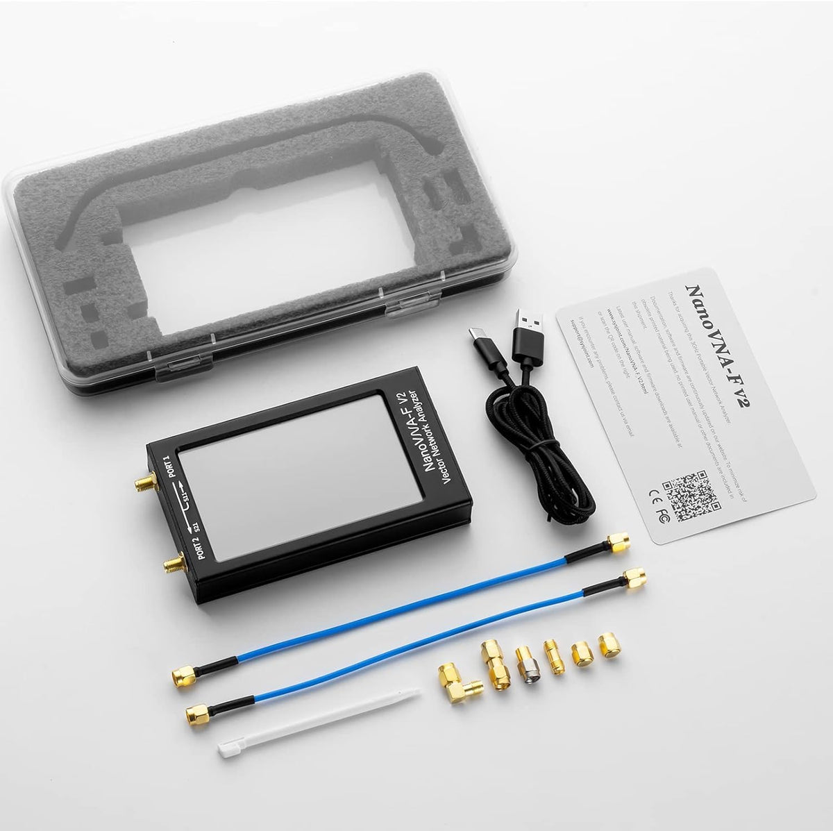 AURSINC NanoVNA-F V2 Vector Network Analyzer 4,3-inch 50KHz-3GHz HF VHF UHF VNA Antenna Analyzer, S-parametermeting, SWR spanning, fase, vertraging, Smith-diagram