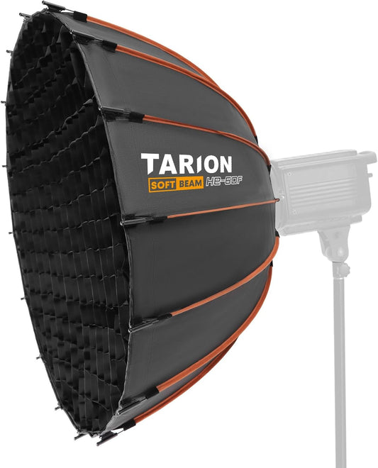 Parabolische Softbox 60 Cm – Lichtvormer – Fotolicht – Videolicht – Studiolicht – Snelsluiting – Dubbele Diffusers En Afneembaar Honingraatrooster