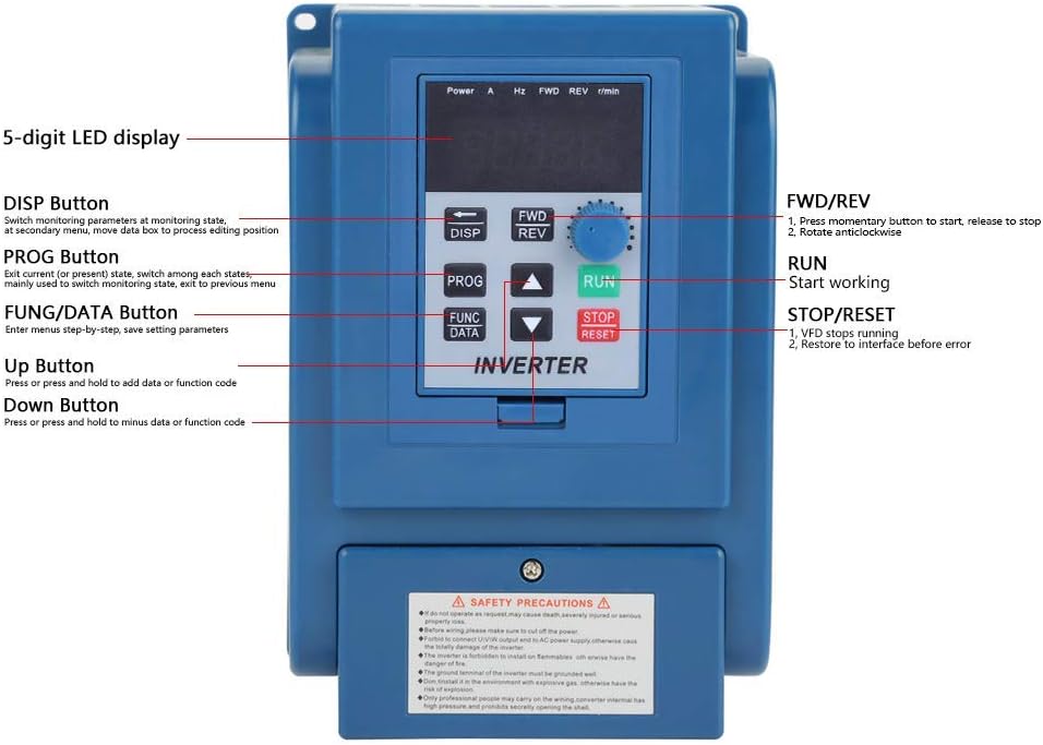 4KW VFD-omvormer, AC 380V AT3-4000X driefasige frequentieomvormer Converter Professionele variabele Frequeza-aandrijving Ingebouwde filter