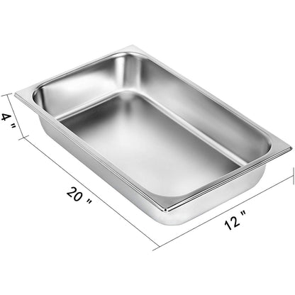 KITGARN 4 "Diepe Stoom Tafelpan Volledige Grootte 13L Diepe Voedsel Container Roestvrij Staal Oven Tray Anti-Jam Stoom Tafel Voedsel Pan Set van 4 Voedsel Pannen (4 "/4 STKS)