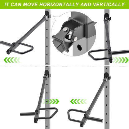 Kipika Verstelbare hefboomarmen voor Power Rack - Jammer Arms bevestigingen voor 3" x 3" rekken met 5/8" of 1" gaten - Compatibel met 2-inch Olympische gewichtschijven - Verstelbare hoogte en hoek - 1
