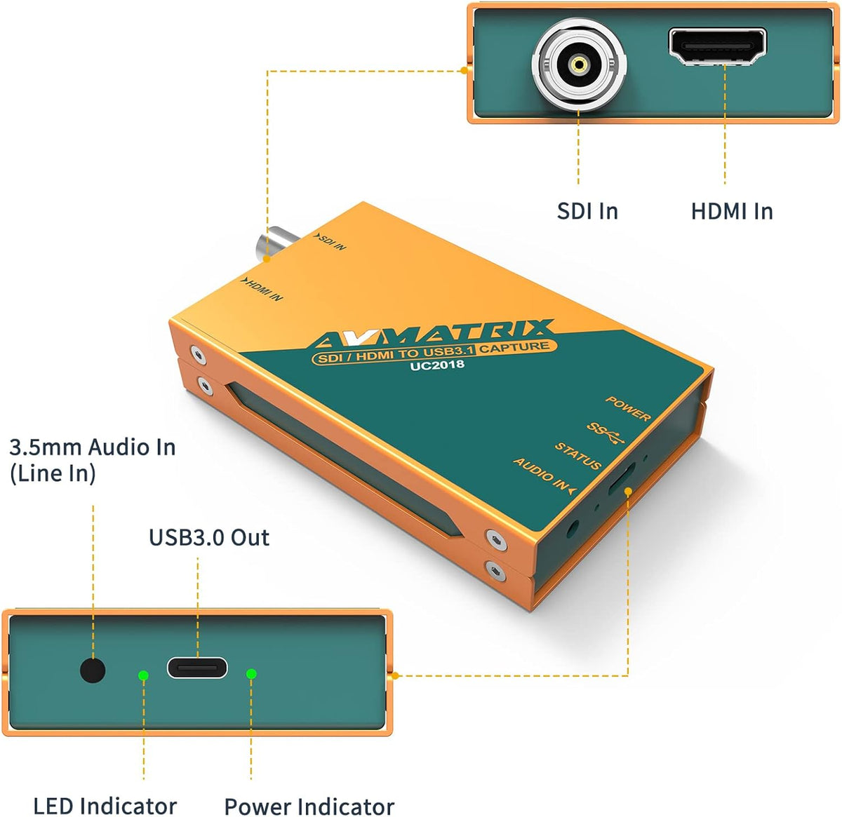 AVMATRIX Video Capture Card voor Game Live Stream (MS-UC2018-W)