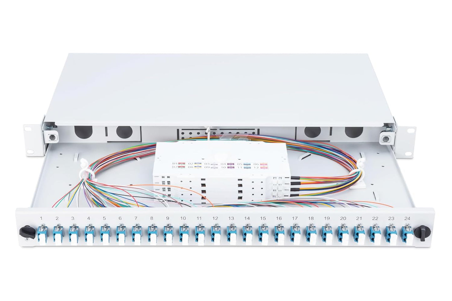 DIGITUS glasvezel lasdoos 24 koppelingen - LC - OS2-1U 19-inch - Single-Mode duplex - met lasdoos - rack-montage
