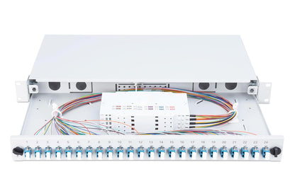 DIGITUS glasvezel lasdoos 24 koppelingen - LC - OS2-1U 19-inch - Single-Mode duplex - met lasdoos - rack-montage