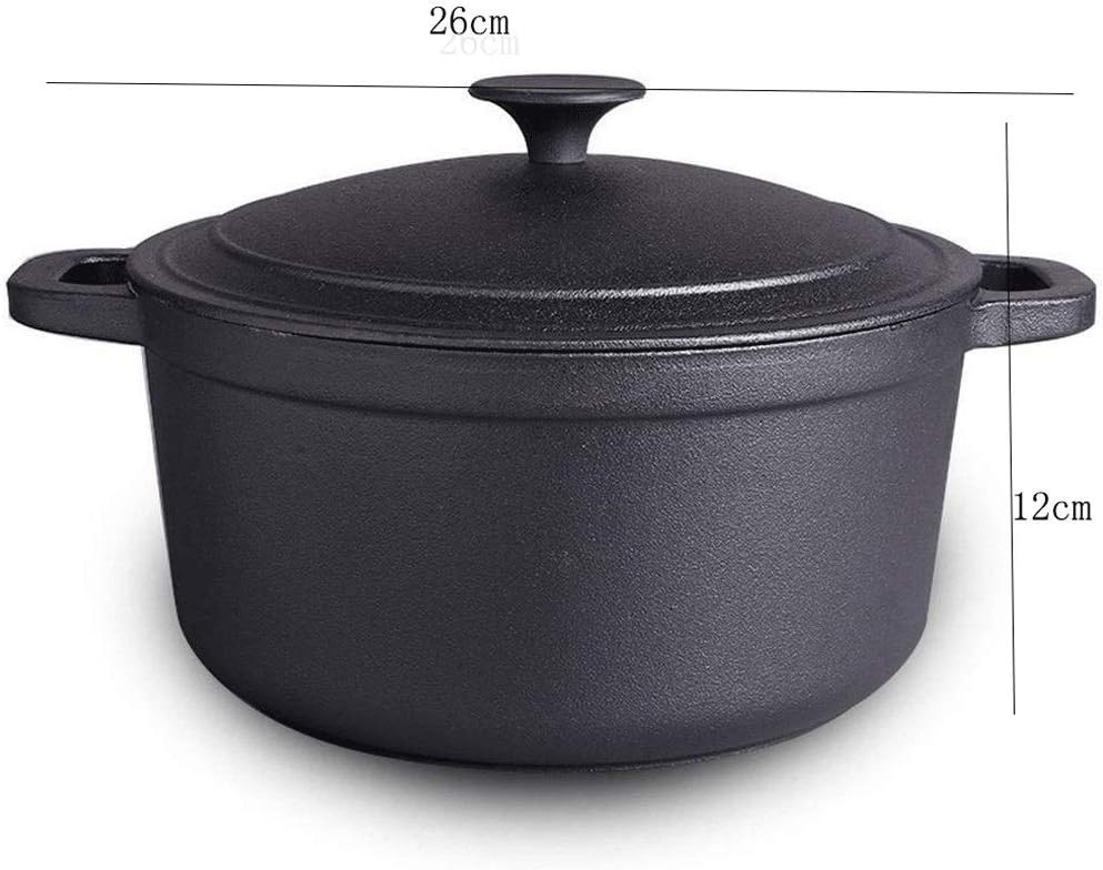 Double Handle Cast Iron Pan, Multi-Purpose Saucepan, Dishwasher Safe Non-Stick Pan Wok - QUORE