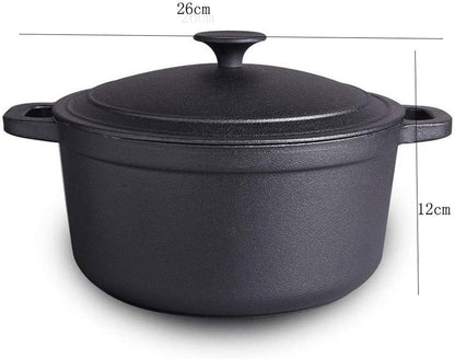 Double Handle Cast Iron Pan, Multi-Purpose Saucepan, Dishwasher Safe Non-Stick Pan Wok - QUORE